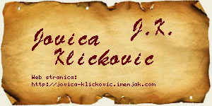 Jovica Kličković vizit kartica